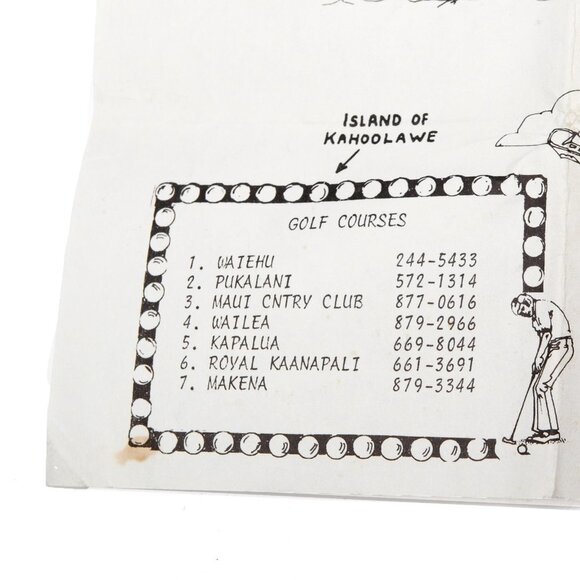 Vintage Hawaii Map Luana Kai Resort Maui Island Tropical Waipuilani Beach 1980s - Picture 9 of 11
